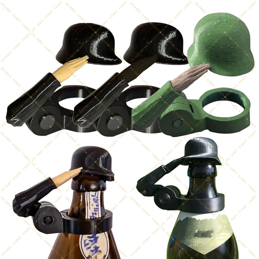 Wine Beer Hat - قبعة زجاجة بيرة بتصميم جندي مضحك،