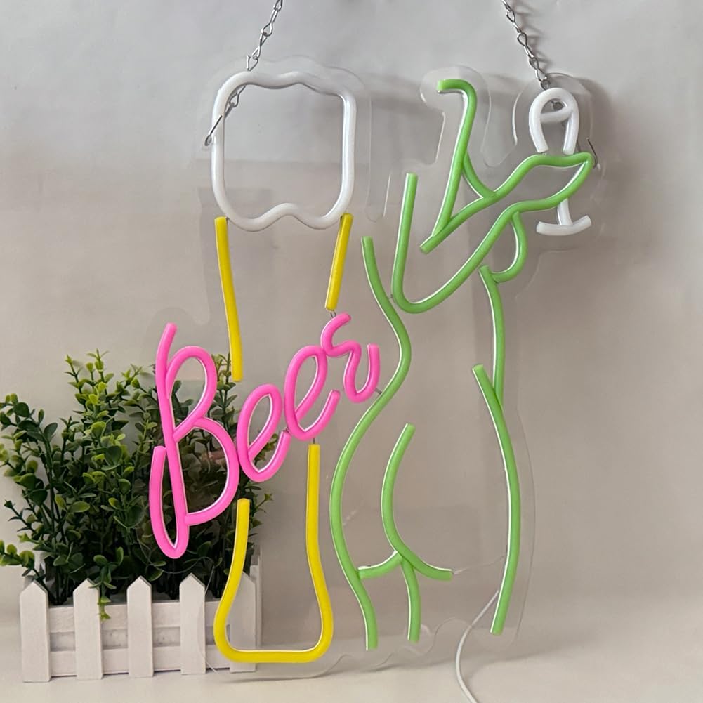 لافتة نيون على شكل زجاجة بيرة، - مراجعة Wine Beer Store وسعره